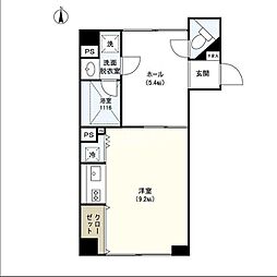 グランディS ワンルームの間取図画像