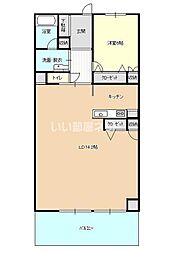 グランドパレス行橋ステーション・イースト 1LDKの間取図画像