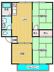 ハイツルーラル3 3LDKの間取図画像