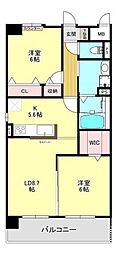 グラシア当知 2LDKの間取図画像