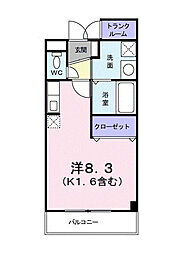 ローズスクエア ワンルームの間取図画像