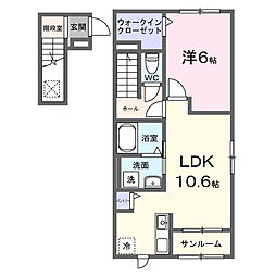CORUSCANT コルサント 1LDKの間取図画像