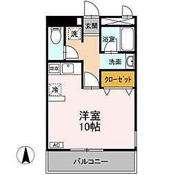 松本ビル ワンルームの間取図画像
