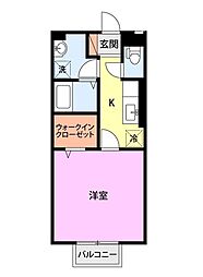 メゾンムーラン 1Kの間取図画像