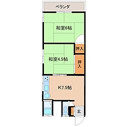 第二落合荘 2Kの間取図画像