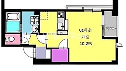 b'CASA ワンルームの間取図画像