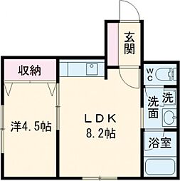 レジェンド米山 1LDKの間取図画像