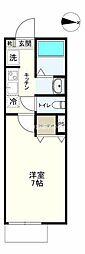 パセオグランデ臼井台 1Kの間取図画像