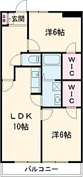 リアライズ羽村 2LDKの間取図画像