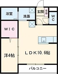 MM93 1LDKの間取図画像