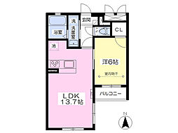 オーチャード 1LDKの間取図画像