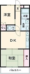 レジデンスビブレ 2DKの間取図画像