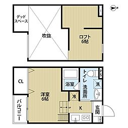 ラ・シャンス3 ワンルームの間取図画像