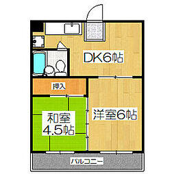 レナジア甲西 2DKの間取図画像