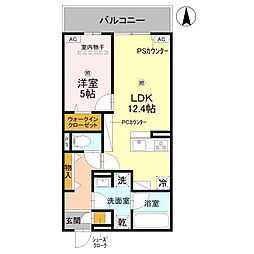 COCORU平野西 1LDKの間取図画像