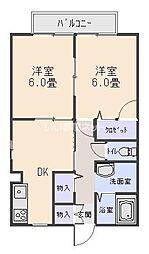ルミナール 2DKの間取図画像
