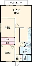 ファミリーハイツKOGAB棟 2LDKの間取図画像