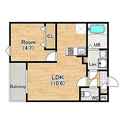 (仮称)ジーメゾン太閤通ヴィータ 1LDKの間取図画像