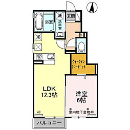 ルシール細谷F 1LDKの間取図画像