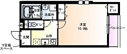 フジパレス太子橋3番館 1Kの間取図画像