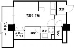 サムティ新水前寺 ワンルームの間取図画像