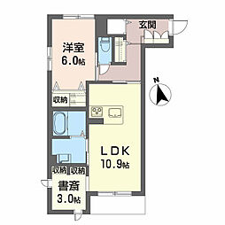 リラ中通 1SLDKの間取図画像