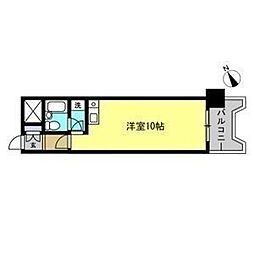 朝日プラザエザース中央2 ワンルームの間取図画像