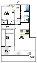 ディアコート 2LDKの間取図画像