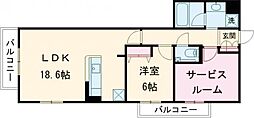 インペリアル大宮 2LDKの間取図画像