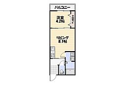 Lyk貝塚 1LDKの間取図画像
