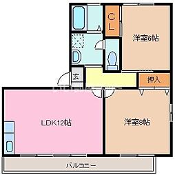 メゾンアフェクション 2LDKの間取図画像