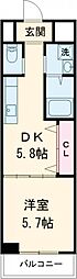 ホワイトライト 1DKの間取図画像