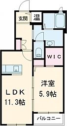 ベレオSS 1LDKの間取図画像