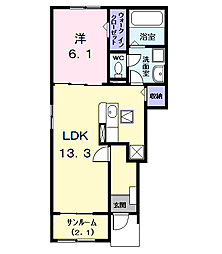 グレイスコート 1LDKの間取図画像