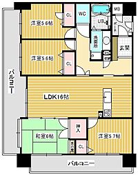 グランドパレスピエーリ安部山公園 4LDKの間取図画像