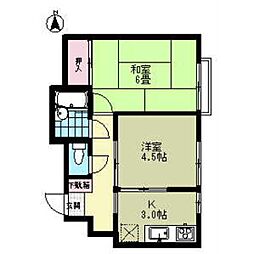 コトー・ヴァンヴェール 2Kの間取図画像