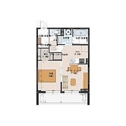 セーヌI 1LDKの間取図画像