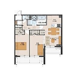 セーヌII 2LDKの間取図画像
