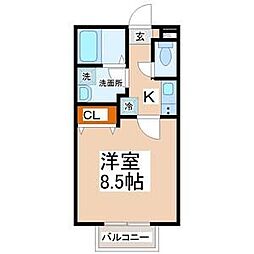 アスコット高橋 1Kの間取図画像