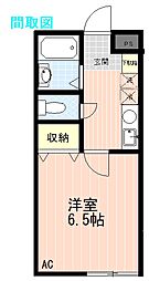 パールレジデンス 1Kの間取図画像