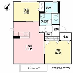 スクーデリア2007E 2LDKの間取図画像