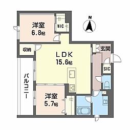 ShaMaison 青山通り 2LDKの間取図画像