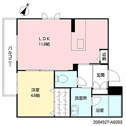 ShaMaison三川 1LDKの間取図画像