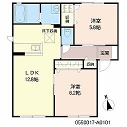 オレンジハウス 2LDKの間取図画像