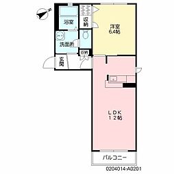 KMコートA 1LDKの間取図画像