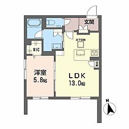 シャーメゾンプレミアス大津 1LDKの間取図画像