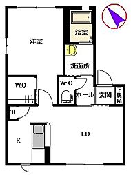フォレストライフ 1LDKの間取図画像