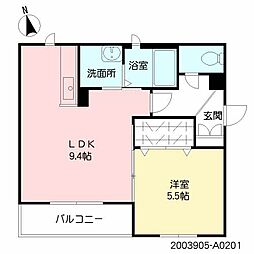 ベルセゾン 1LDKの間取図画像