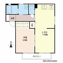 ガーデンホームズ大原C 1LDKの間取図画像