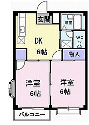エルディム・S 2DKの間取図画像